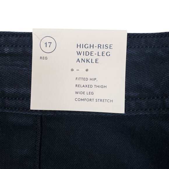 Universal Thread Wide Leg Ankle Jeans Juniors 17 Black Comfort Stretch Womens - Picture 10 of 12